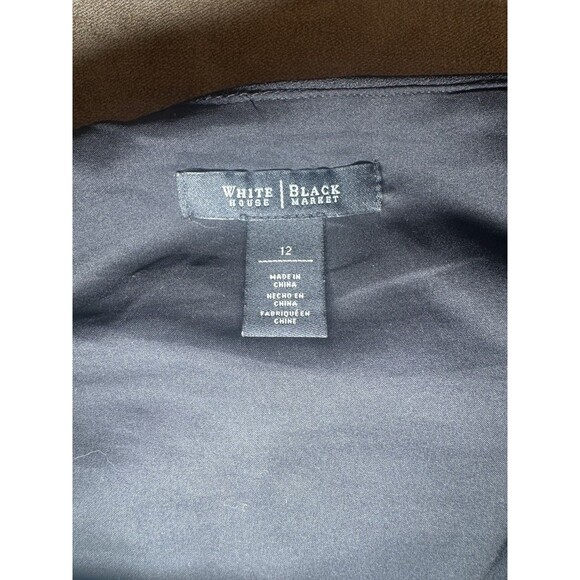 White House Black Market Black White Pink Tiered Straight Pencil Skirt Size 12 - Picture 3 of 4